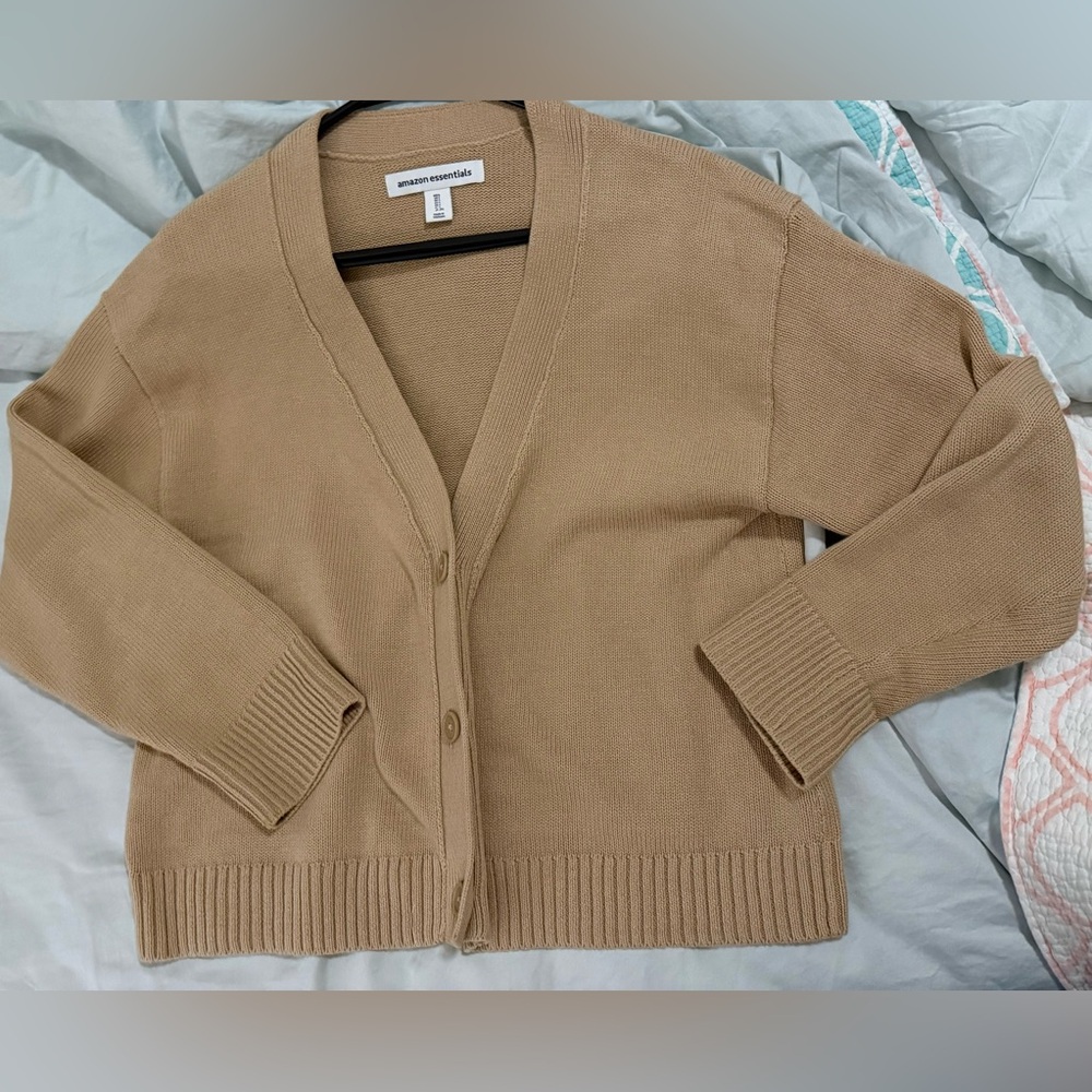 Amazon Tan Button-Up Cardigan